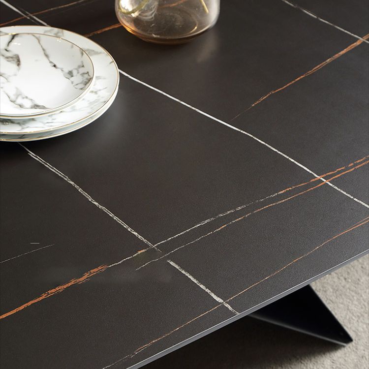 Set da pranzo moderno con piano in pietra sinterizzata Set tavolo da pranzo rettangolare 1/4/5/7 pezzi