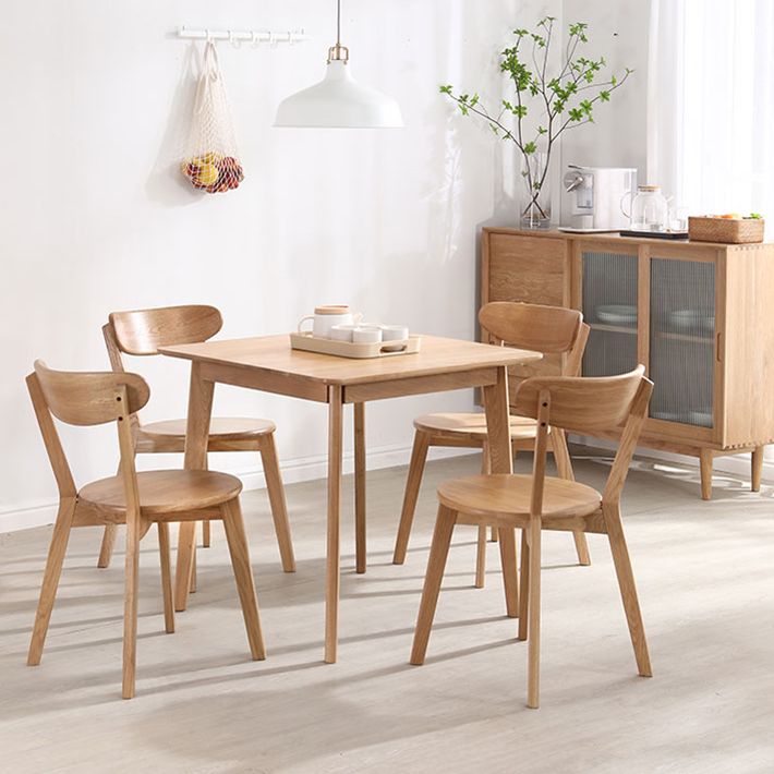 Square 4 Legs Industrial Dining Table Wood Color Fixed Table with Solid Wood Clearhalo ' dining_table' 'Dining Tables & Seating' 'Dining Tables' 'furn' 'furn_dining_table' 'Furniture' 'furniture_dining_table' 'Kitchen & Dining Furniture' 'kitchen&dining_furn' 'kitchen' 'kitchen_dining_table' 1200x1200_497d9b5e-40c1-4acb-8682-08c61f09dc25