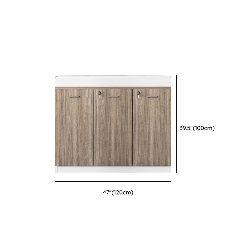 Archivo de madera de archivo lateral moderno con cerradura y almacenamiento