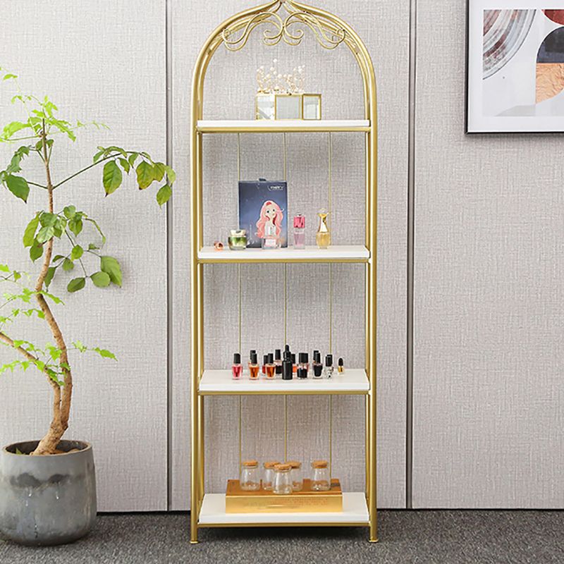 Glam Open Vertical Bookshelf Metal Etagere Shelf Bookcase for Home