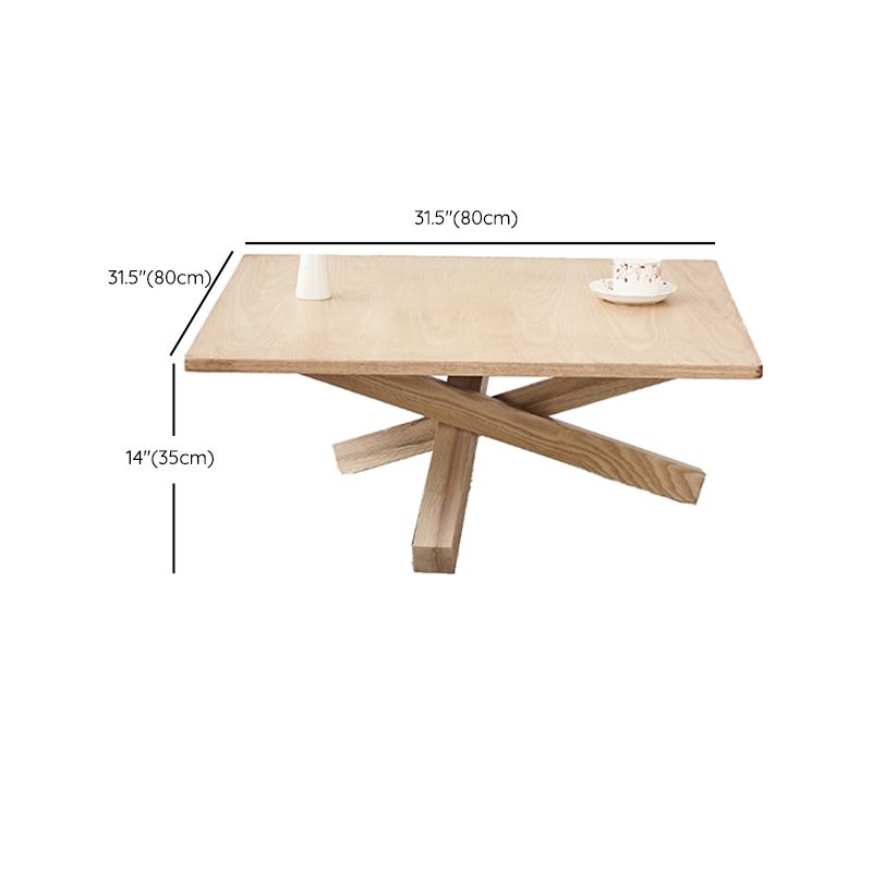 Table basse scandinave avec pieds croisés en bois massif naturel