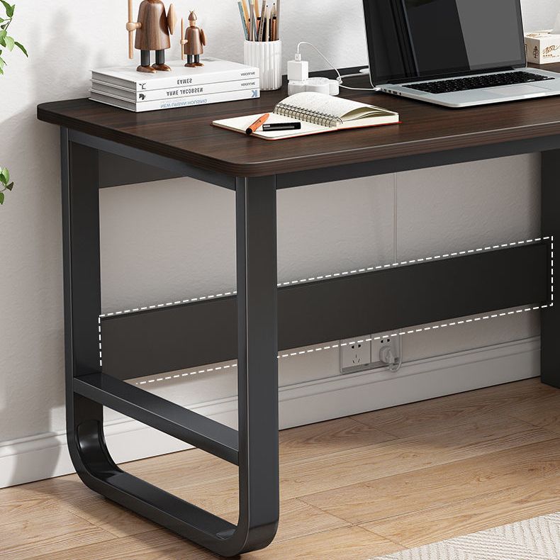 Escritorio de escritura de metal y madera escritorio de oficina rectangular para dormitorios