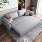 Scandinavian Faux Leather Sleeper Pillow Top Arms Sofa Bed with Storage