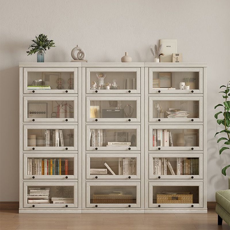 Modern Style Closed Back Bookshelf Standard Solid Wood Bookcase with Cabinets Clearhalo 'Bookcases' 'furn' 'furn_bookcases' 'Furniture' 'Office Furniture' 1200x1200_4984943f-06a1-49ce-94a1-f2047bddf077