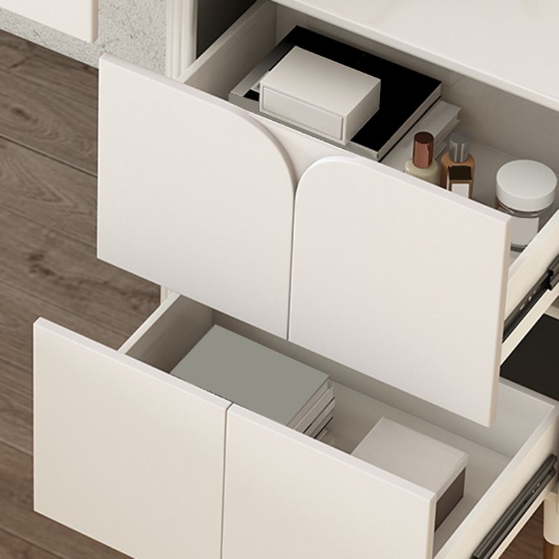 Witte stenen top ijdelheid met laden 29.52 "H ijdelheid set met ontlasting