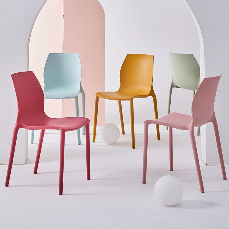 Stackable Plastic Dining Side Chair Scandinavian Solid Back Armless Dining Chairs Clearhalo ' kitchen&dining_furn' 'Dining Chairs' 'Dining Tables & Seating' 'dining_chair' 'furn' 'furn_dining_chair' 'Furniture' 'furniture_dining_chair' 'Kitchen & Dining Furniture' 'kitchen' 1200x1200_4986aa5f-a5e4-412c-b176-af92a827eaae