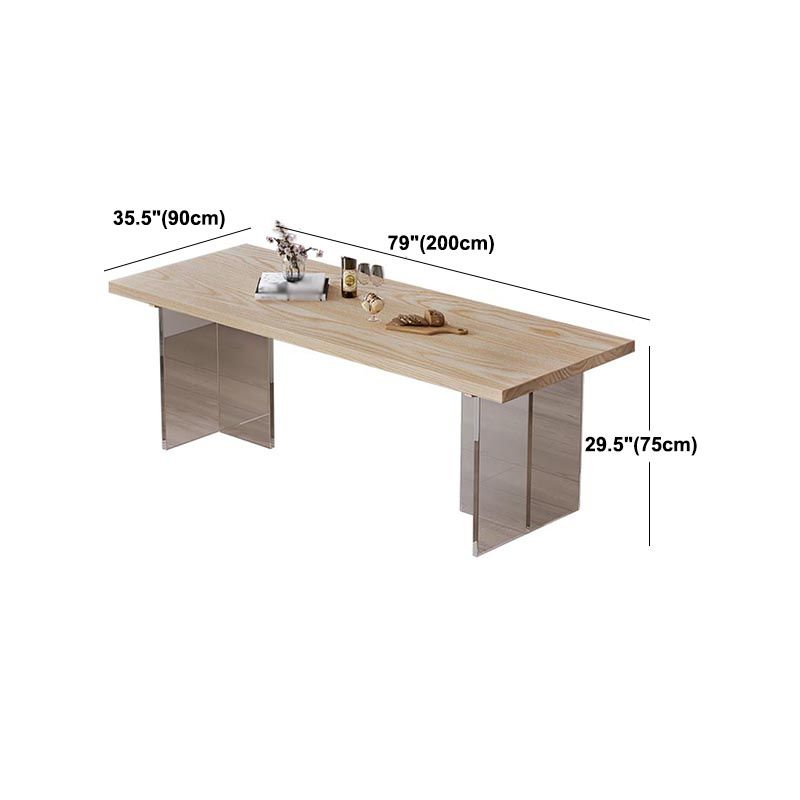 Table à manger à double piédestal en acrylique