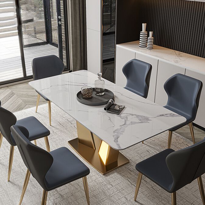 Nordic Glam Rectangle Sintered Stone Dining Table Set 1/4/5/7 Pieces Dining Set Clearhalo 'Dining Room Sets' 'Dining Tables & Seating' 'dining_room_set' 'furn' 'furn_dining_room_set' 'Furniture' 'furniture_dining_room_set' 'Kitchen & Dining Furniture' 1200x1200_49888a3b-a86a-41da-a4d5-b4026bcbbf0f