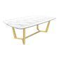 Rectangle White Sintered Stone Top Table Trestle Base Dining Table, Metal in Gold Clearhalo ' dining_table' 'Dining Tables & Seating' 'Dining Tables' 'furn' 'furn_dining_table' 'Furniture' 'furniture_dining_table' 'Kitchen & Dining Furniture' 'kitchen&dining_furn' 'kitchen' 'kitchen_dining_table' 1200x1200_4989ef2e-0507-4138-8a32-444be8ab1709
