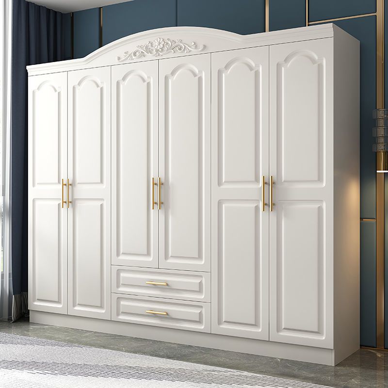 Engineered Wood Wardrobe Closet with Garment Rod White Wardrobe Cabinet Clearhalo 'Armoires & Wardrobes' 'armoires_wardrobes' 'Bedroom Furniture' 'furn' 'furn_armoires_wardrobes' 'Furniture' 1200x1200_4989fb58-d9d3-4fe2-b519-fc3f893a9bcf