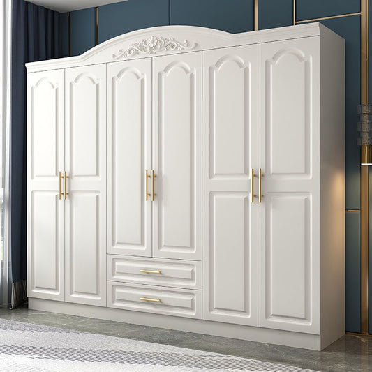 Engineered Wood Wardrobe Closet with Garment Rod White Wardrobe Cabinet Clearhalo 'Armoires & Wardrobes' 'armoires_wardrobes' 'Bedroom Furniture' 'furn' 'furn_armoires_wardrobes' 'Furniture' 1200x1200_4989fb58-d9d3-4fe2-b519-fc3f893a9bcf