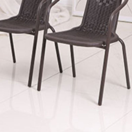 Metal Frame Dining Chair Modern Indoor-Outdoor Stacking Arm Chair