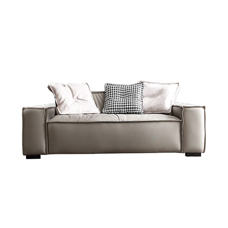 25.59" H Square Arm Modern Sofa with Tight Back Brown Sofa for Living Room Clearhalo 'furn' 'furn_sofas' 'Furniture' 'furniture_sofas' 'kitchen' 'kitchen_sofas' 'Living Room Furniture' 'Sofa' 'sofas' 1200x1200_498abd7c-bbe4-4bec-be25-730191c075b6