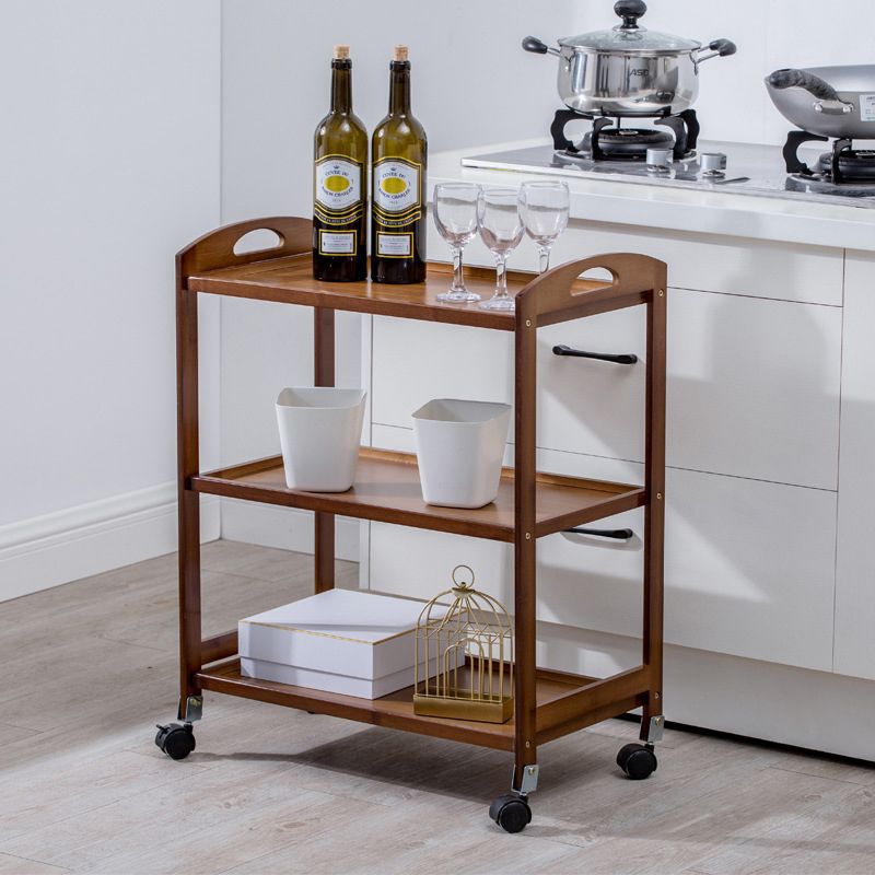 Rectangular Open Storage Prep Table Modern Dining Room Kitchen Trolley