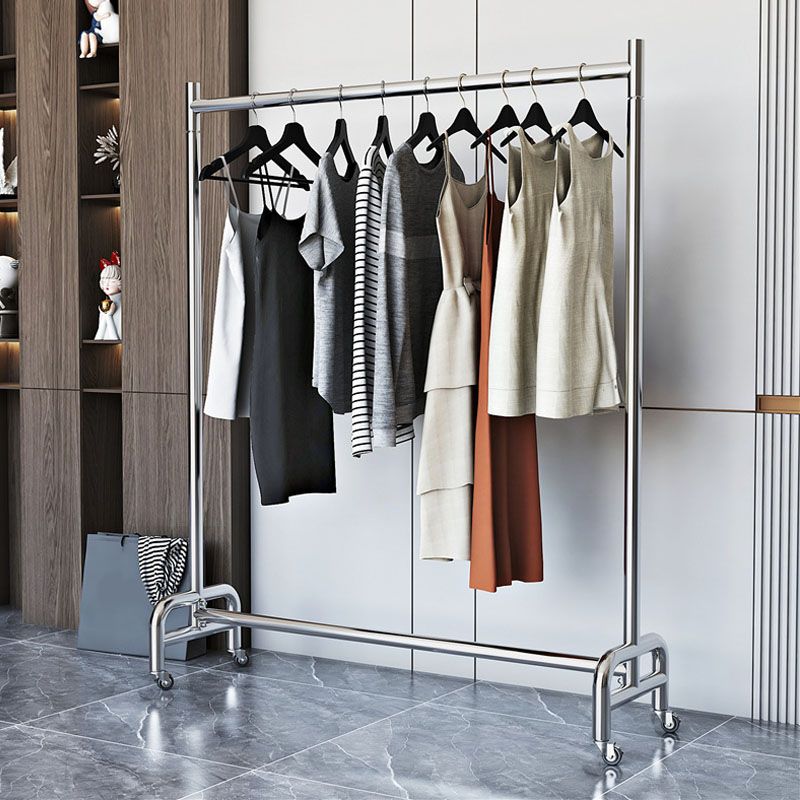 Industrial Coat Hanger Stainless Steel Hanging Rail and Castors Hall Tree