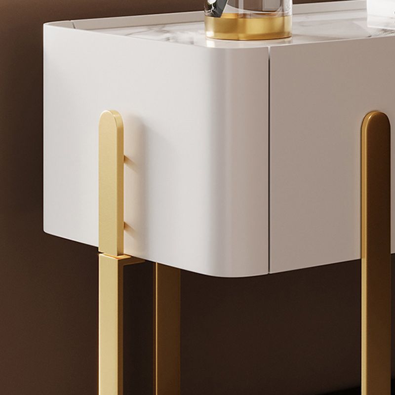 Cross Legs End Table 1-Drawer Tray Top Corner Table with Cabinet Clearhalo 'Coffee & Accent Tables' 'End & Side Tables' 'end_side_tables' 'furn' 'furn_end_side_tables' 'Furniture' 'Living Room Furniture' 1200x1200_498c6216-b969-46c0-8467-a510bd009dc8