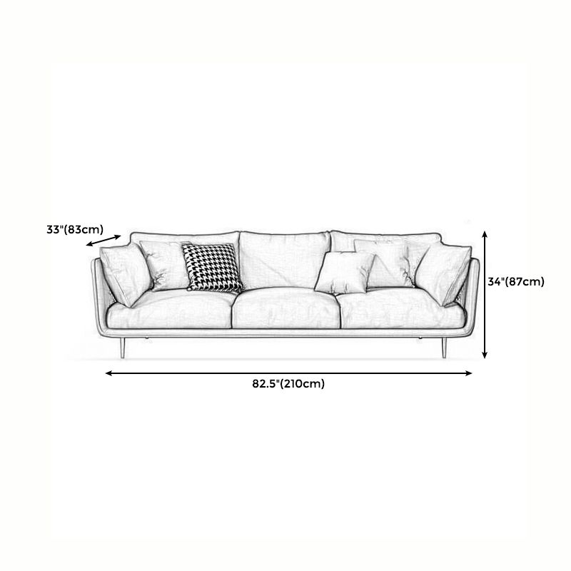Imitated Leather Upholstered Sofa with Latex Seat Padding on Pillow Back Clearhalo 'furn' 'furn_sofas' 'Furniture' 'furniture_sofas' 'kitchen' 'kitchen_sofas' 'Living Room Furniture' 'Sofa' 'sofas' 1200x1200_498cf1aa-04a2-4566-bdb4-9269ce210696