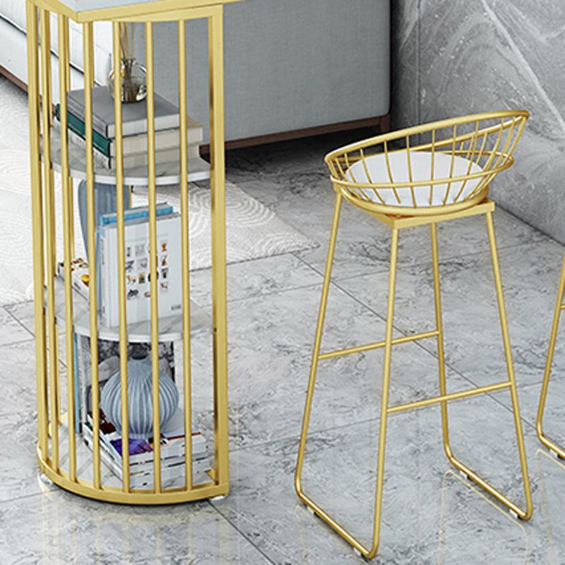 Glam Juego de mesa de bar de 1/3 piezas, mesa de mostrador de piedra con taburetes altos para sala de estar