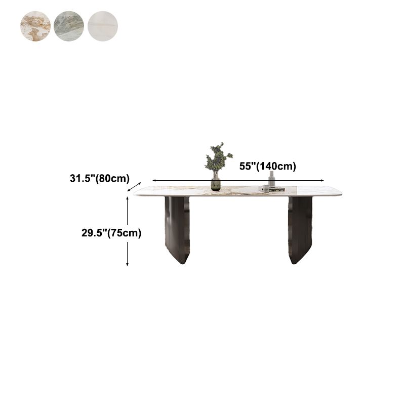 Industrial Sintered Stone Dining Table Rectangle Dining Table for Dining Room Clearhalo 'Dining Tables & Seating' 'Dining Tables' 'dining_table' 'furn' 'furn_dining_table' 'Furniture' 'furniture_dining_table' 'Kitchen & Dining Furniture' 'kitchen' 'kitchen_dining_table' 1200x1200_498e9d18-b5eb-4f83-85d5-bdc7754026fa
