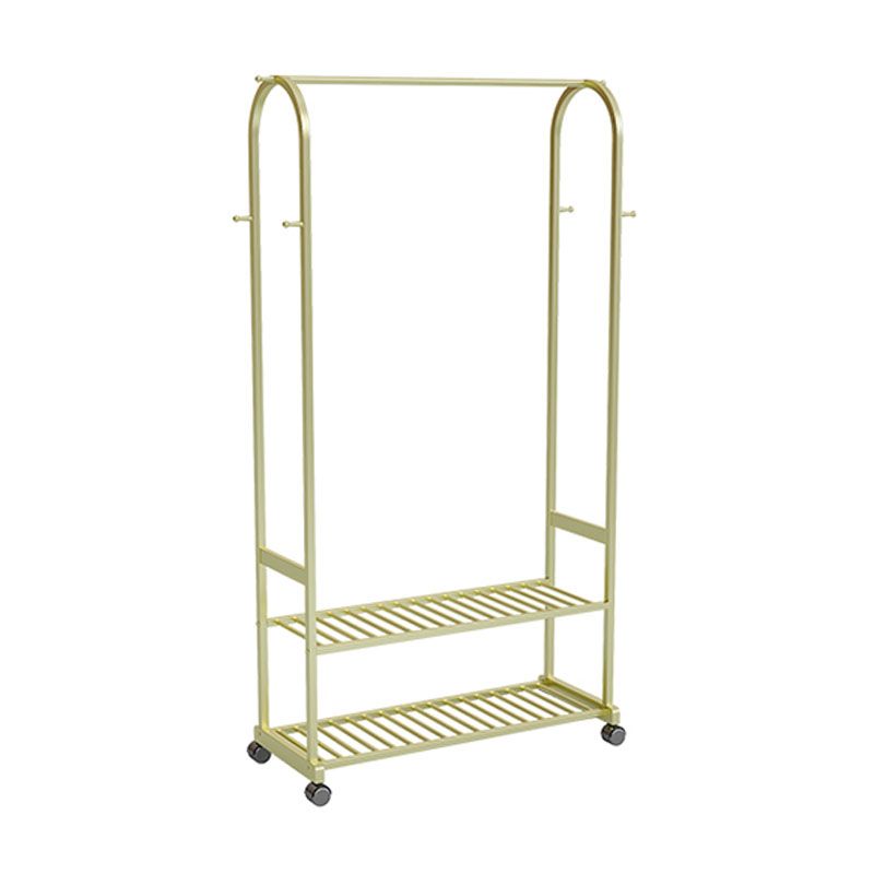 Contemporary Free Standing Coat Rack Storage Shelves Metal Coat Rack with Castors Clearhalo 'Entry & Mudroom Furniture' 'furn' 'furn_hall_tree_coat_racks' 'Furniture' 'Hall Trees & Coat Racks' 'hall_tree_coat_racks' 1200x1200_498f526f-a041-42a6-9926-6a6dc144bfb4