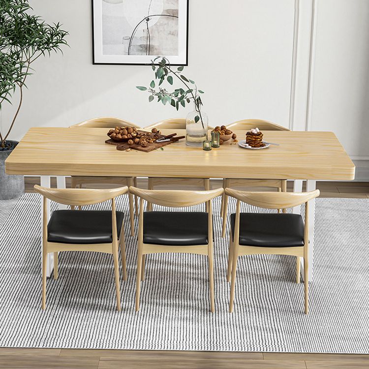 1/5/7 Pcs Metal Contemporary Dining Set with Rectangle Table and Wooden Chairs Dinette Set Clearhalo 'Dining Room Sets' 'Dining Tables & Seating' 'dining_room_set' 'furn' 'furn_dining_room_set' 'Furniture' 'furniture_dining_room_set' 'Kitchen & Dining Furniture' 'kitchen&dining_furn' 'kitchen' 1200x1200_498f915e-4448-4595-ad74-48577511931a