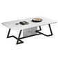 Rectangle Stone Top Coffee Table with Black Metal Trestle Base Clearhalo 'Coffee & Accent Tables' 'Coffee Tables' 'coffee_tables' 'furn' 'furn_coffee_tables' 'Furniture' 'Living Room Furniture' 1200x1200_4990d9e1-fdf9-4298-a806-7f6c3f568f4d