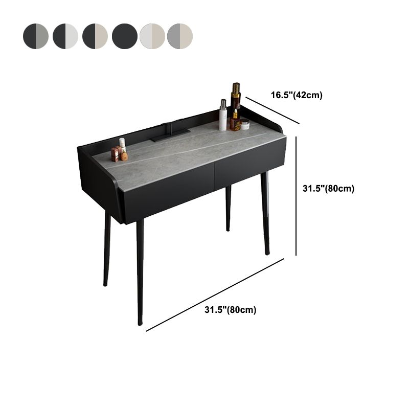Contemporary Stone Makeup Dressing Table 2-Drawer Vanity Table Set Clearhalo 'Bedroom Furniture' 'furn' 'furn_makeup_vanities' 'Furniture' 'Makeup Vanities' 'makeup_vanities' 1200x1200_49919d43-ed73-4896-9eac-d3536042079a