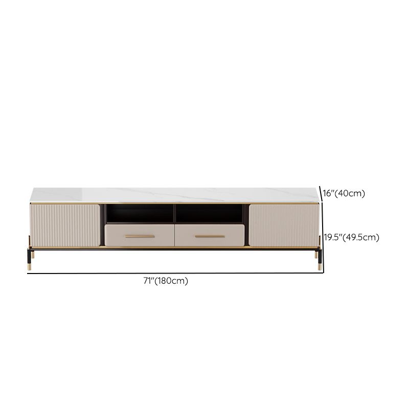 Glam TV Stand Console Stone Media Console TV Stand with 2 Drawers Clearhalo 'furn' 'furn_tv_stands_entertainment_centers' 'Furniture' 'Living Room Furniture' 'TV Stands & Entertainment Centers' 'TV Stands & Media Storage Furniture' 'tv_stands_entertainment_centers' 1200x1200_499214f3-e3b0-457e-8ec9-df5cde445659