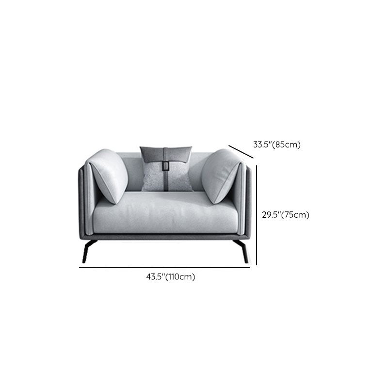 Pillow Top Arm Sofa with Pillows Seating Contemporary in Gray