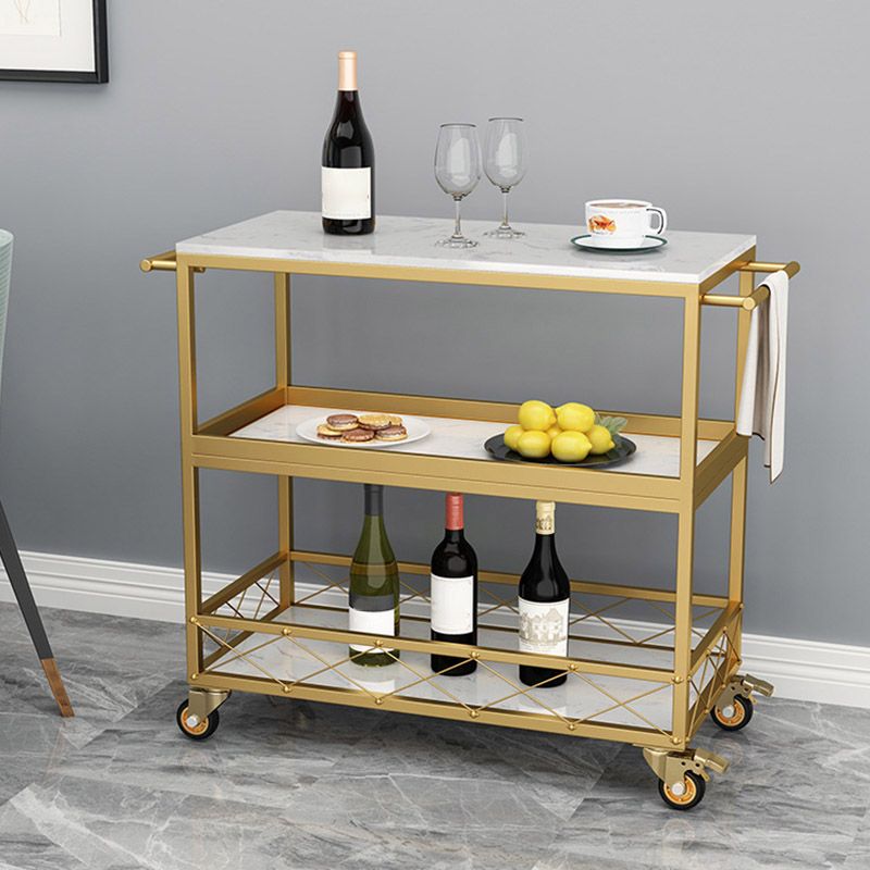 Marble Home Dining Kitchen Trolley Rectangular Prep Table with Towel Rack Clearhalo 'furn' 'furn_kitchen_islands_carts' 'Furniture' 'Kitchen & Dining Furniture' 'Kitchen Islands & Carts' 'kitchen_islands_carts' 1200x1200_49947164-278f-4cd1-9d0e-347b256c1ff9