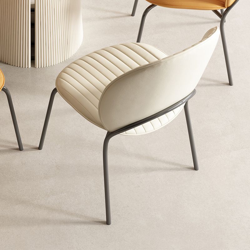 Indoor-Outdoor Curved Side Chair Open Back Dining Upholstered Chair