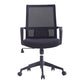 Chaise de bureau à roulettes modernes, fauteuil à dossier moyen en microfibre noir