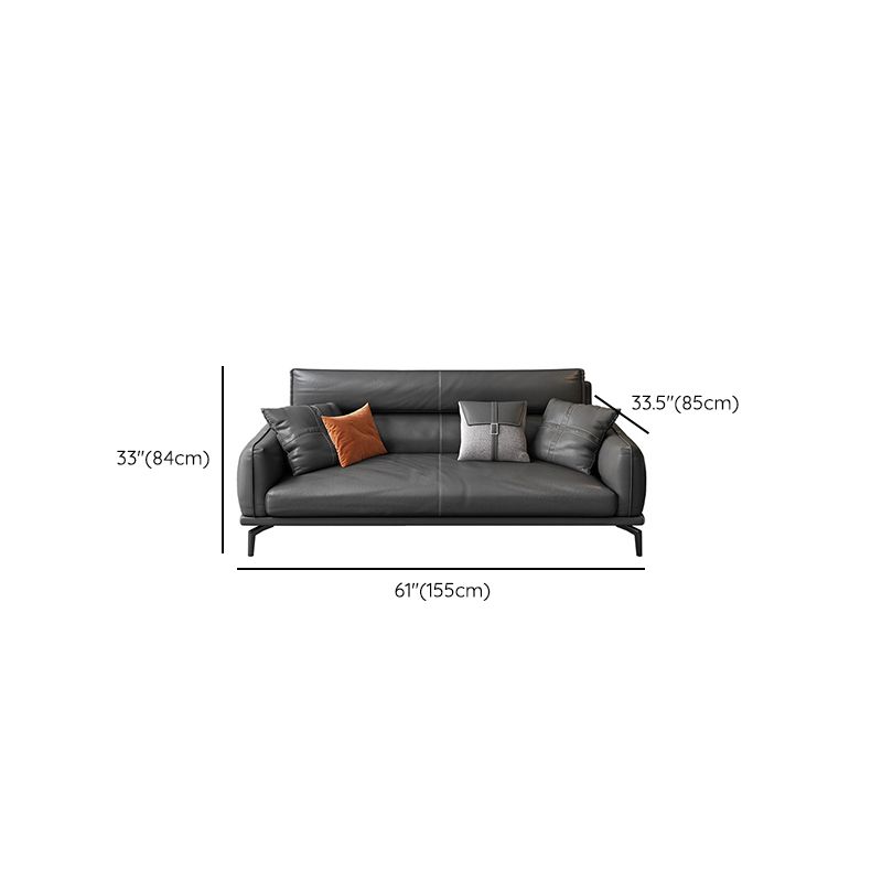 Upscale Grey Sofa with Four Legs Leather Sofa Living Room Seating Clearhalo 'furn' 'furn_sofas' 'Furniture' 'Living Room Furniture' 'Sofa' 'sofas' 1200x1200_49954711-c78f-4968-9bf1-2d6cf3387ced