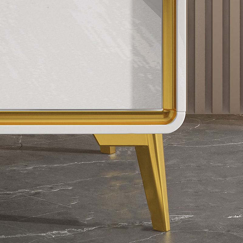 Cassa di legno in oro in oro in stile glam con cassetti multipla