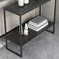 Rectangular Slate Top End Table Modern Shelf Included Side Table - 25.6" W