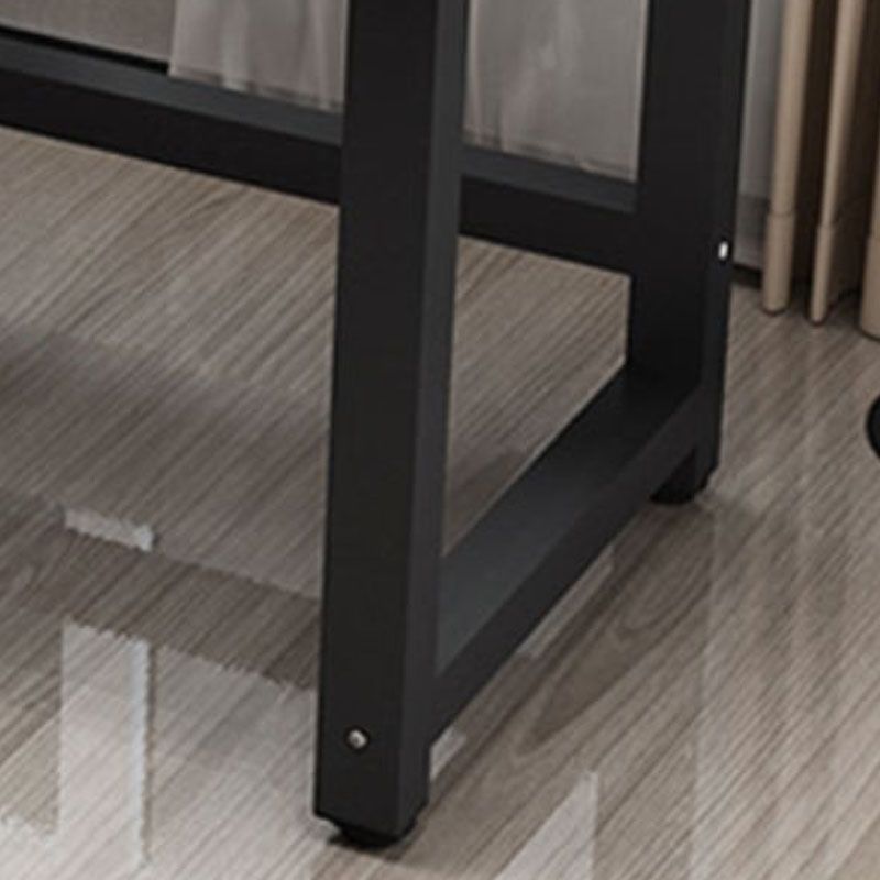 Tavolo da laptop da ufficio a forma di rettangolare legno con gambe metalliche in marrone