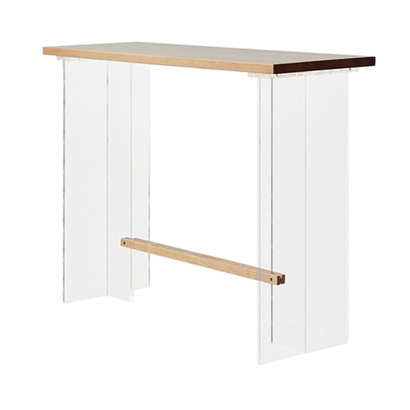 Wood and Acrylic Base Counter-height Pub Table Rectangle Pub Table Clearhalo 'Bar Furniture' 'Bar Tables' 'bar_tables' 'furn' 'furn_bar_tables' 'Furniture' 'Kitchen & Dining Furniture' 1200x1200_49976c89-98ad-40be-82f1-48950b89095d