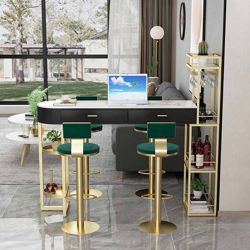 Contemporary Indoor Marble Cocktail Bar Table Storage Sled Bistro Bar Table Clearhalo 'Bar Furniture' 'Bar Tables' 'bar_tables' 'furn' 'furn_bar_tables' 'Furniture' 'furniture_bar_tables' 'Kitchen & Dining Furniture' 'kitchen&dining_furn' 'kitchen' 1200x1200_49984613-034f-4844-807e-438f59dc49b4