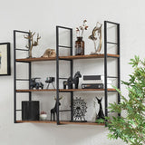 Wall Unit Industrial Bookshelf with Iron Frame Pine Wood Bookshelf Clearhalo 'Bookcases' 'furn' 'furn_bookcases' 'Furniture' 'furniture_bookcases' 'kitchen' 'kitchen_bookcases' 'Living Room Furniture' 'Office Furniture' 1200x1200_499a987b-f1f3-46fc-9983-00ea18f10c92