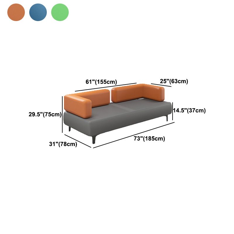 フェイクレザーソファ30.70 "d x 29.52" hリビングルーム用のタキシードアームソファ