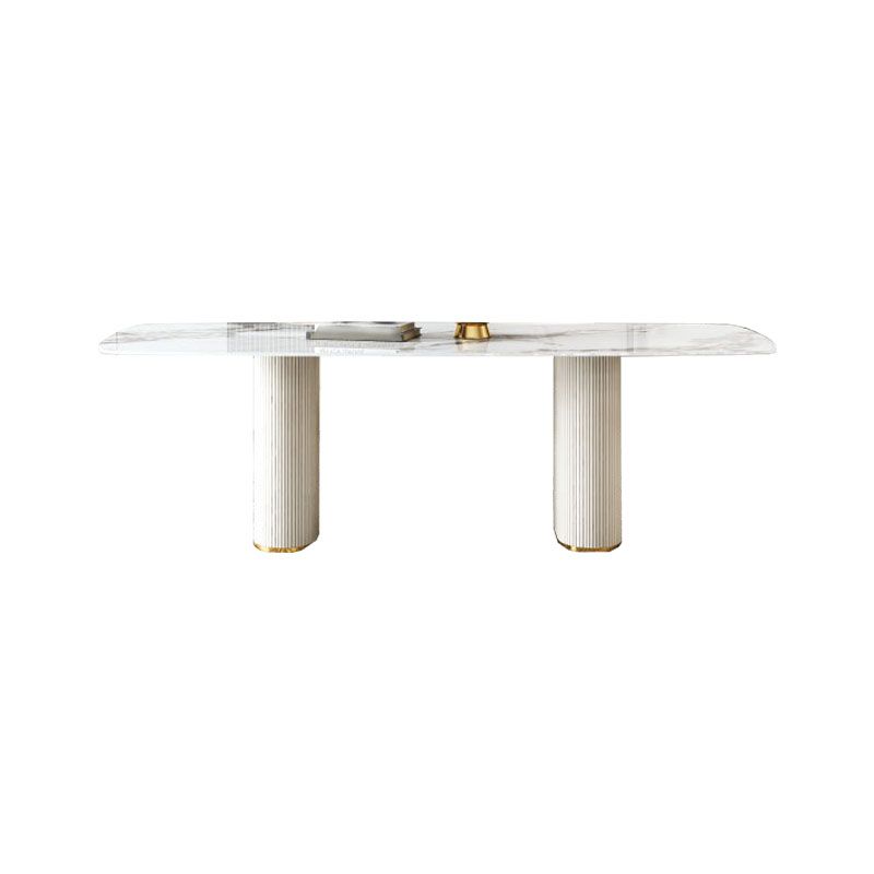 1/4/5/7/8 Pcs Dining Chairs Set Rectangle Dining Room Table Set with Double Pedestal Clearhalo 'Dining Room Sets' 'Dining Tables & Seating' 'dining_room_set' 'furn' 'furn_dining_room_set' 'Furniture' 'furniture_dining_room_set' 'Kitchen & Dining Furniture' 'kitchen&dining_furn' 'kitchen' 1200x1200_499b9548-7f13-4455-94f2-837ea05402c6