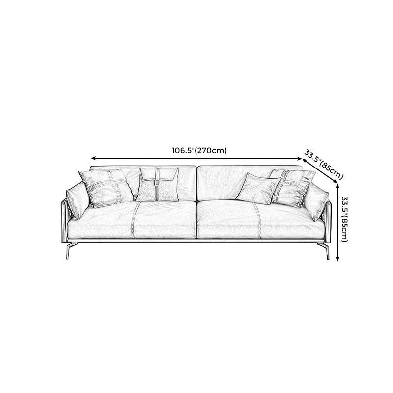 Modern Style Cushioned Armrest Padded Leather & Imitation Leather Sofa Clearhalo 'furn' 'furn_sofas' 'Furniture' 'furniture_sofas' 'kitchen' 'kitchen_sofas' 'Living Room Furniture' 'Sofa' 'sofas' 1200x1200_499d5cfa-8837-4fd7-8b35-30f58d396368