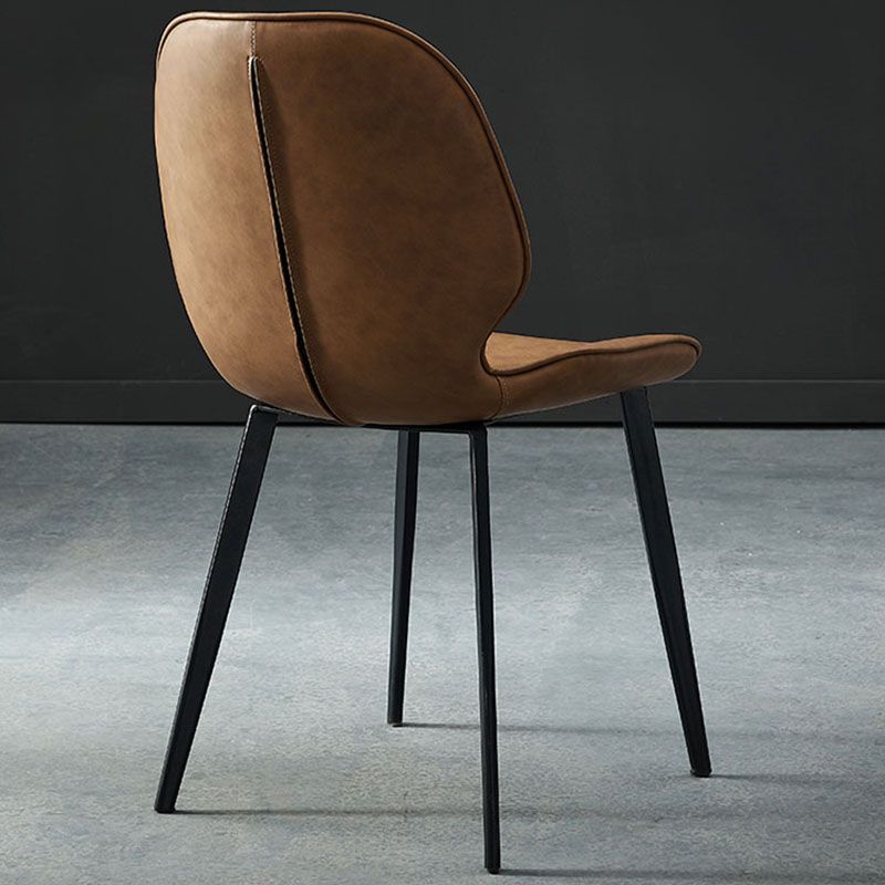 Industrial Style Wingback Chairs Leather Dining Armless Chairs for Kitchen Clearhalo ' kitchen&dining_furn' 'Dining Chairs' 'Dining Tables & Seating' 'dining_chair' 'furn' 'furn_dining_chair' 'Furniture' 'furniture_dining_chair' 'Kitchen & Dining Furniture' 'kitchen' 1200x1200_499d7fb8-aaff-4705-aec3-31229b40c820