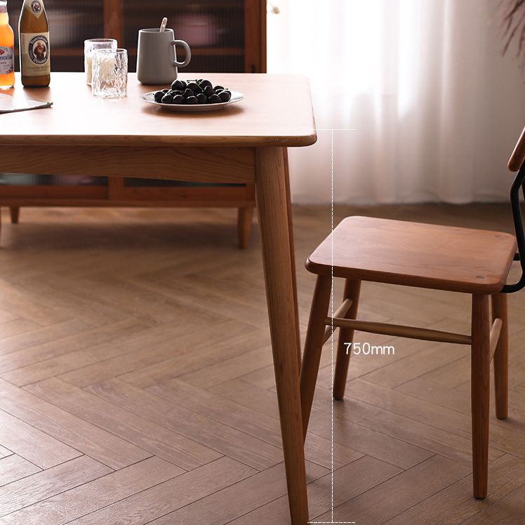 Contemporary Dining Table Cherry Solid Wood Table with 4 Legs for Kitchen Dinner Dining Room Clearhalo ' dining_table' 'Dining Tables & Seating' 'Dining Tables' 'furn' 'furn_dining_table' 'Furniture' 'furniture_dining_table' 'Kitchen & Dining Furniture' 'kitchen&dining_furn' 'kitchen' 'kitchen_dining_table' 1200x1200_499ec5e1-d449-429a-b332-5a6c8cadcaa3