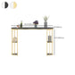 Stone Oval Bar Table Glam Style Living Room Bistro Bar Desk with Storage