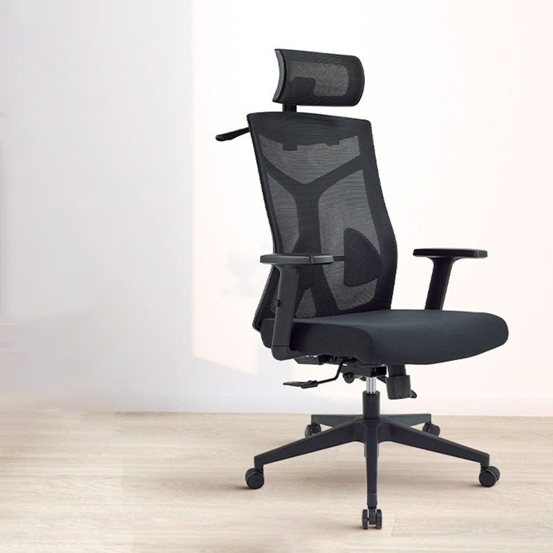 Silla de escritorio moderna Silla de malla para computadora Silla de oficina ergonómica en negro/gris
