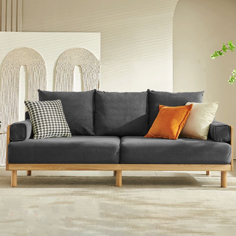 Scandinavian 2-seater Living Room Couch Square Arm Sofa with Pillow Back Clearhalo 'furn' 'furn_sofas' 'Furniture' 'furniture_sofas' 'Living Room Furniture' 'Sofa' 'sofas' 1200x1200_49a0dc33-25d8-400a-9788-eebe15c21109
