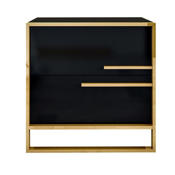 20'' Tall Accent Table Nightstand 2-Drawer Solid Wood Glam Nightstand with Legs