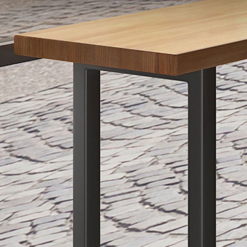 Modern Wood Pub Table with Rectangle Table Top Black Trestle Table with 42-inch Height Clearhalo 'Bar Furniture' 'Bar Tables' 'bar_tables' 'furn' 'furn_bar_tables' 'Furniture' 'furniture_bar_tables' 'Kitchen & Dining Furniture' 1200x1200_49a5b4a8-2550-4728-8a79-27e1c756d8d9