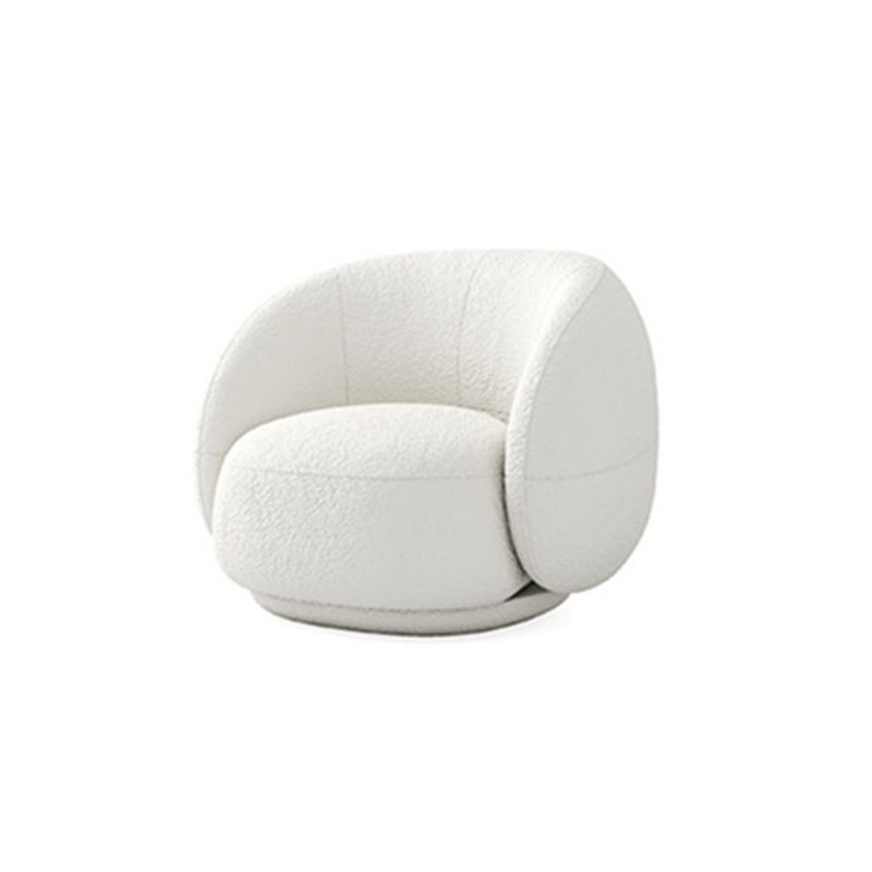 Contemporary Curved Sofa in White Sloped Arm Sofa for Living Room